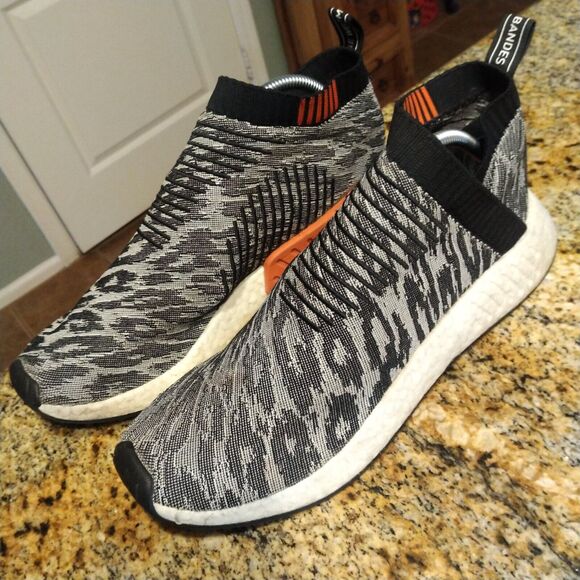 Adidas NMD CS2 Primeknit Glitch Black Red White Sneakers BZ0515 Mens Size 12 - Picture 1 of 12